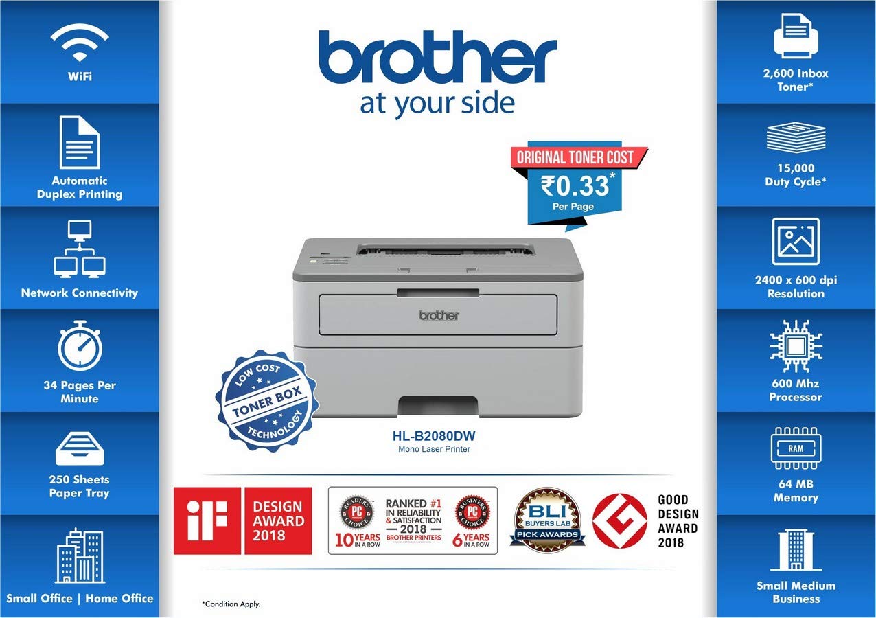 Buy Brother HL-B2080DW Mono Laser 
