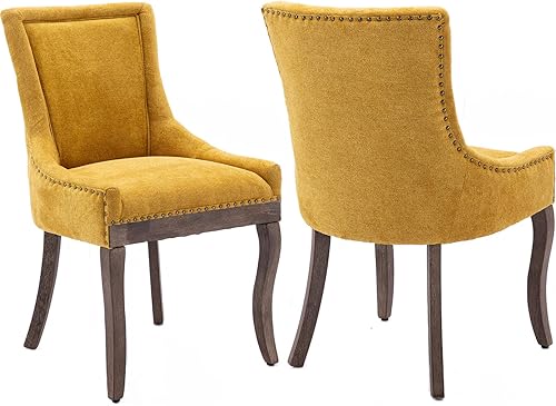 Miniatura 37 de Juego de 6 sillas de comedor, silla de cocina y comedor, sillas de comedor tapizadas en tela, sillas de comedor de madera, sillas de comedor, ribete