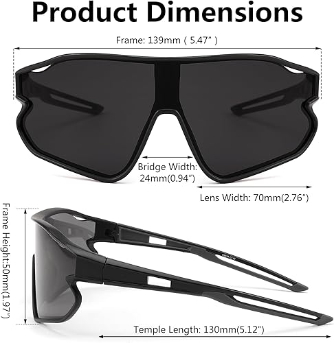 Miniatura 6 de FEISEDY Gafas de sol unisex para jóvenes, gafas de sol de béisbol y tenis, UV400 deportivas para niños y niñas, pantallas de ciclismo B4064