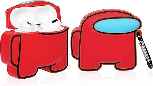 Amazon Rouhefeng ケース For Airpods Pro Case Among キャラクター設計 おかしい かわいい Kawaii Us おしゃれお もしろい Air Pods Pro シリコンカバー ファッション 落下防止 女性女の子男の子 ケースイヤーチップ For Airpod Pro Red イヤホン ヘッドホン