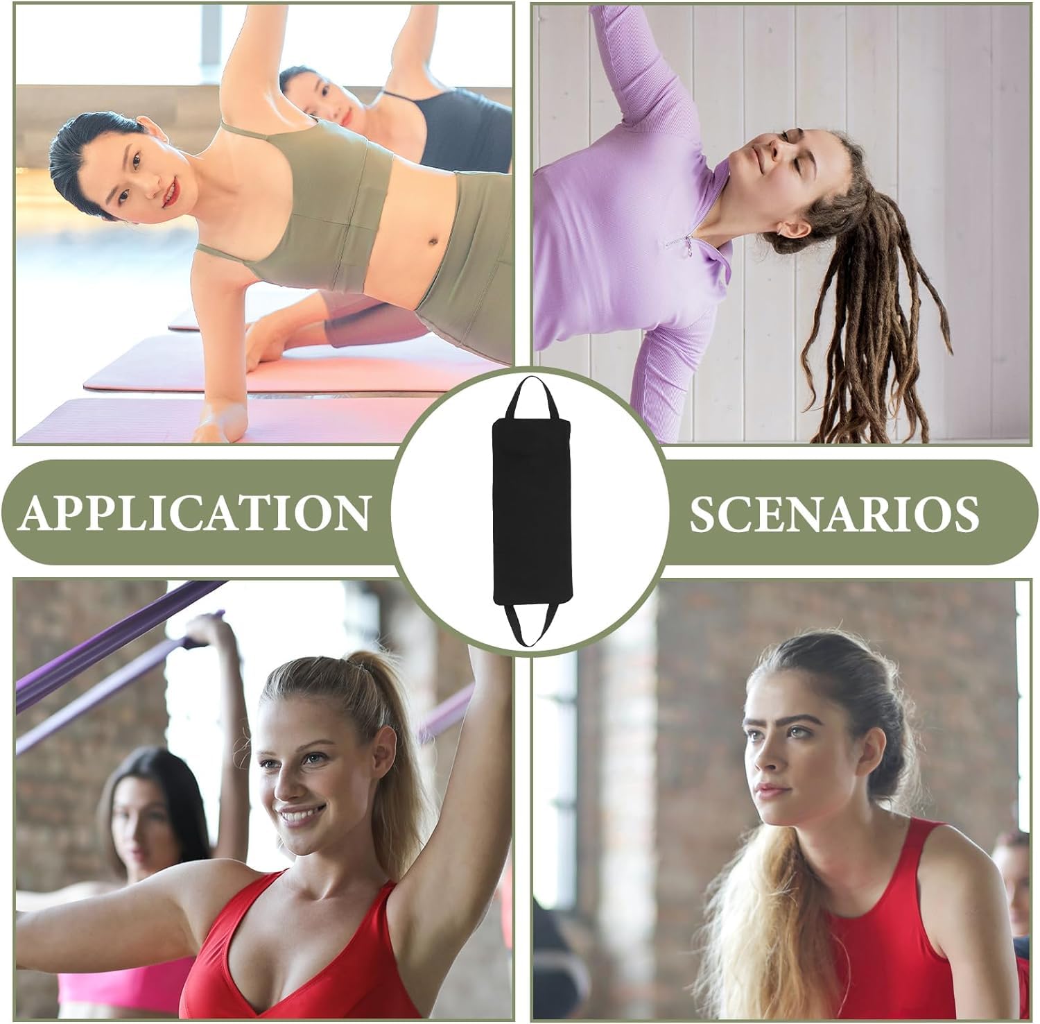 Yoga-Sandsack,Tragbare ungefüllte Zwei-Griff-Design-Sandsäcke für Yoga Gewichte und Training