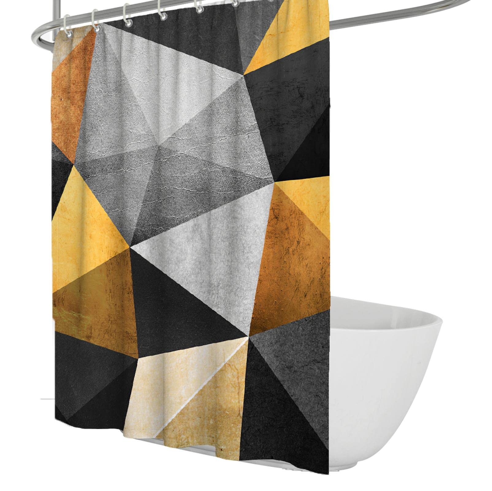 Rideau de douche géométrique imperméable 200x180 pour baignoire propre