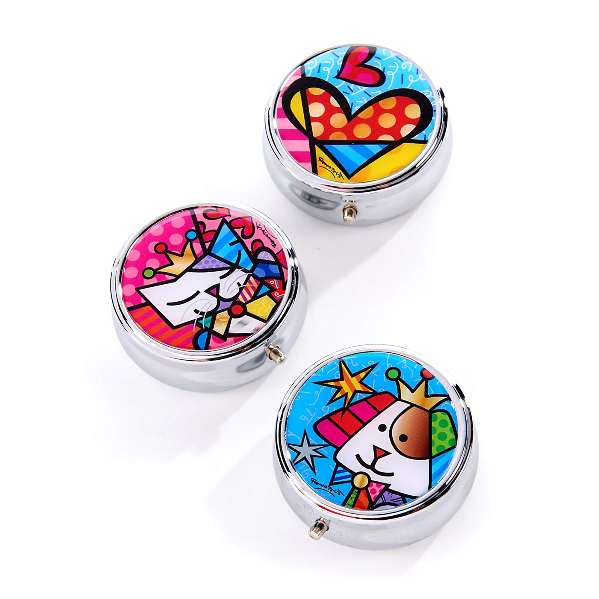 Buy Romero Britto Designer Pill Case Heart, Cat & Dog Designed Cute