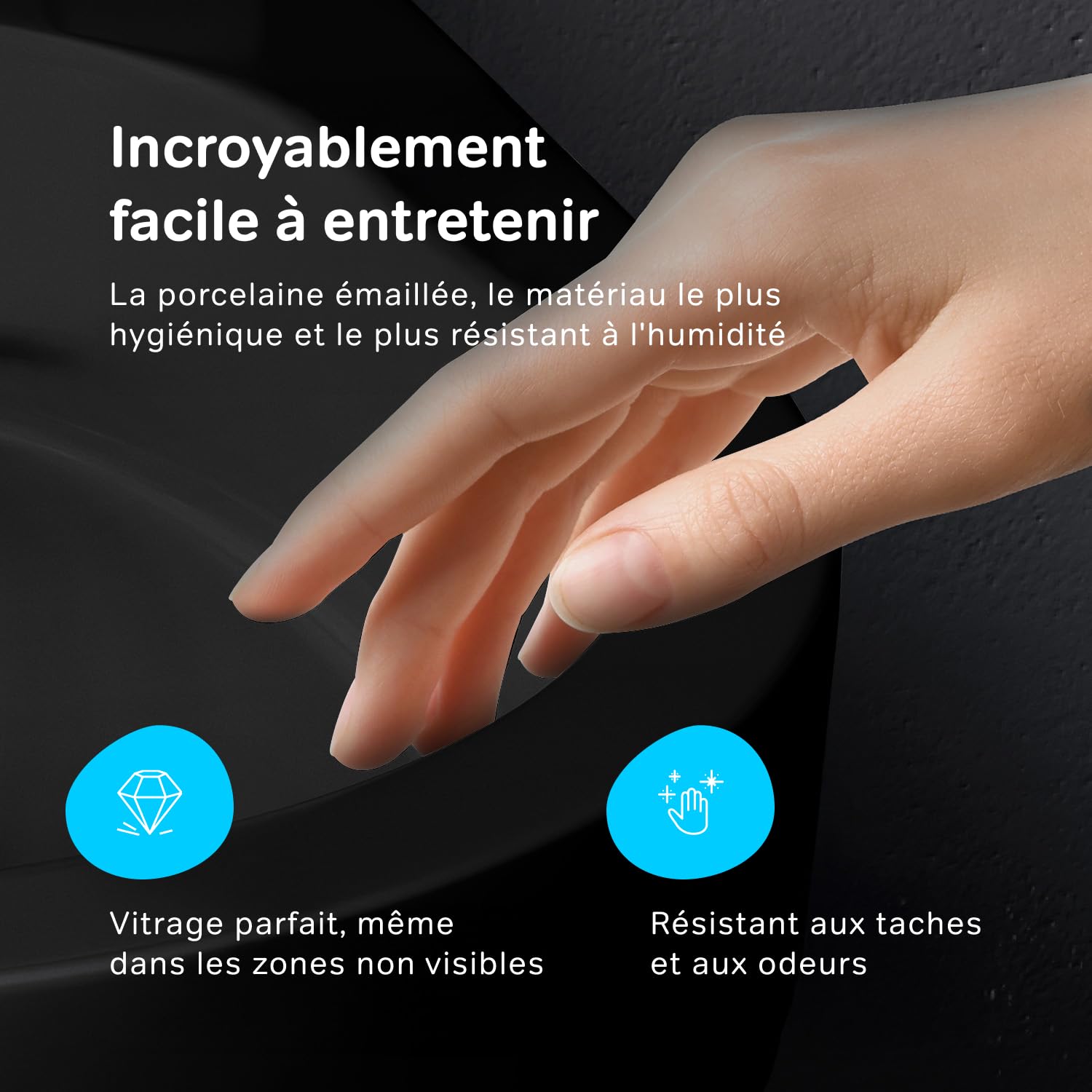 AM.PM WC suspendu cuvette et WC surélevé avec abattant SoftClose, cuvette murale en céramique sans rebord, design moderne pour salle de bain