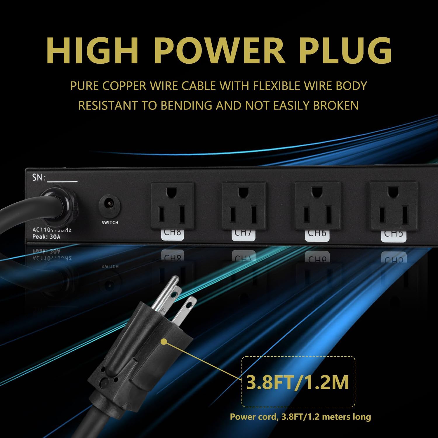 Image showing the power input cable and plug of the STABCL ST-368