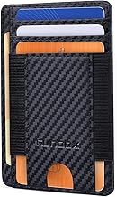 RUNBOX Slim Minimalist Front Pocket RFID Blocking Leather Small Thin Card Holder Wallets for Men and Women Gifts for Him