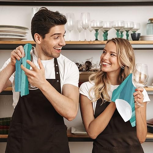 Miniatura 7 de Decorative Hand Towels for Bathroom - Retro Cyan Wood Grain B Print Soft Absorbent Small Bath Hand Towels for Kitchen, Farmhouse, Spa, Hotel, Guest