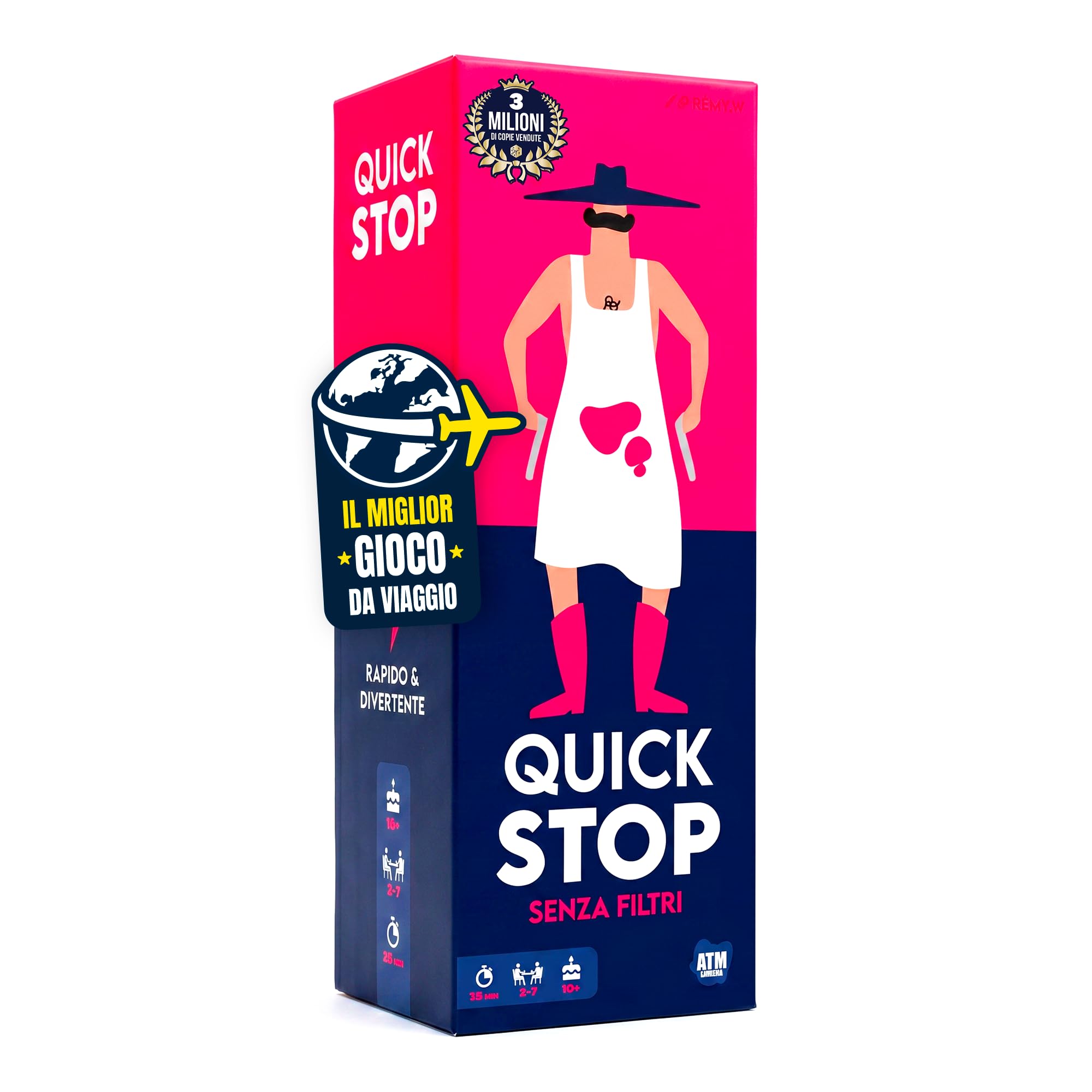 QUICKSTOP Senza Filtri - Gioco di Carte per Adulti - Gioco da tavolo - Divertente, Irriverente e Veloce - 2 a 7 Giocatori - Perfetto per Aperitivi e Serate - Il miglior gioco da viaggio - Italiano