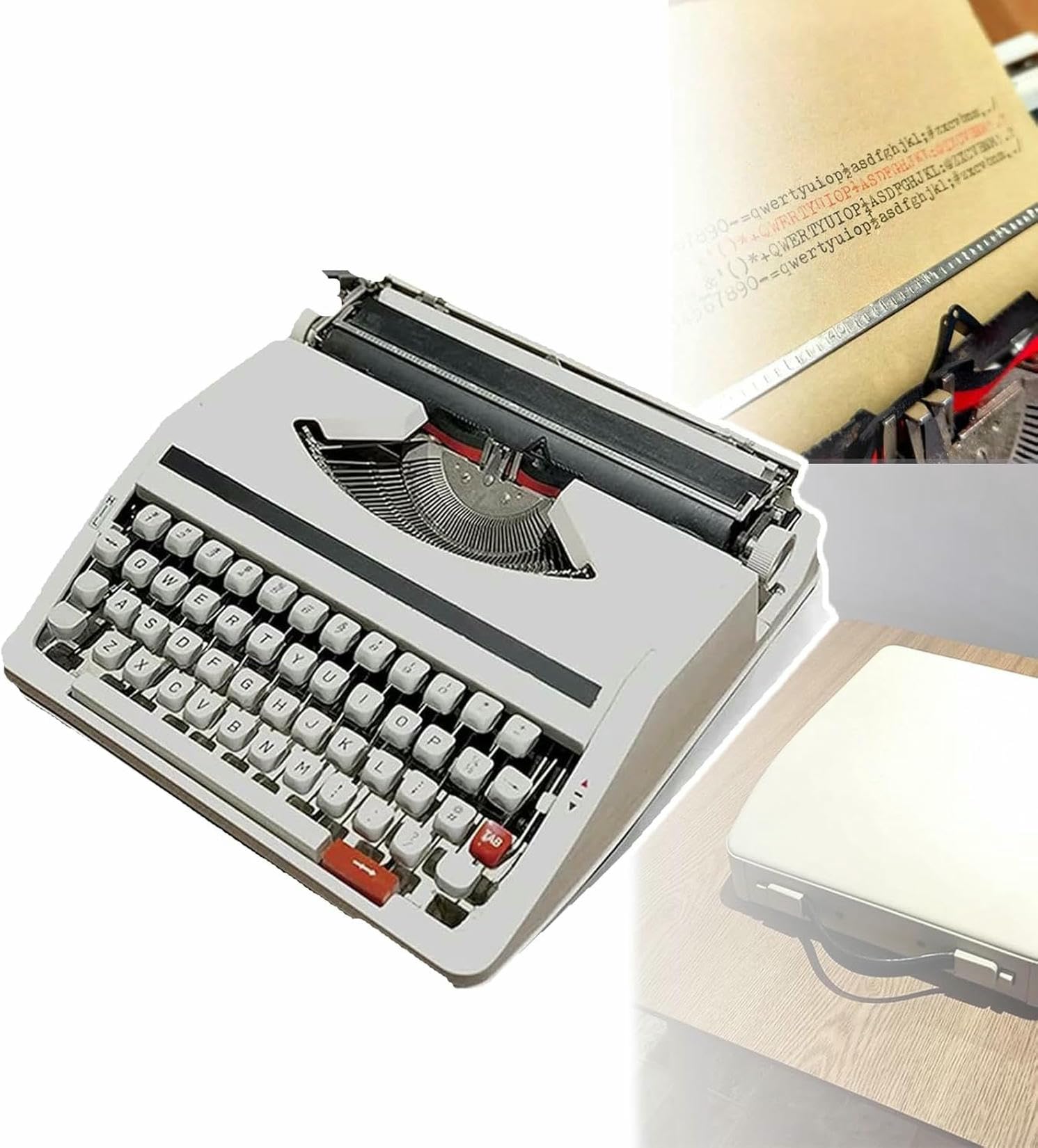 Old Fashioned Manual Typewriter(Able to Type), Machine Typewriter, Vintage Finish Antique Typewriter, Portable Flexible Buttons Clear Handwriting