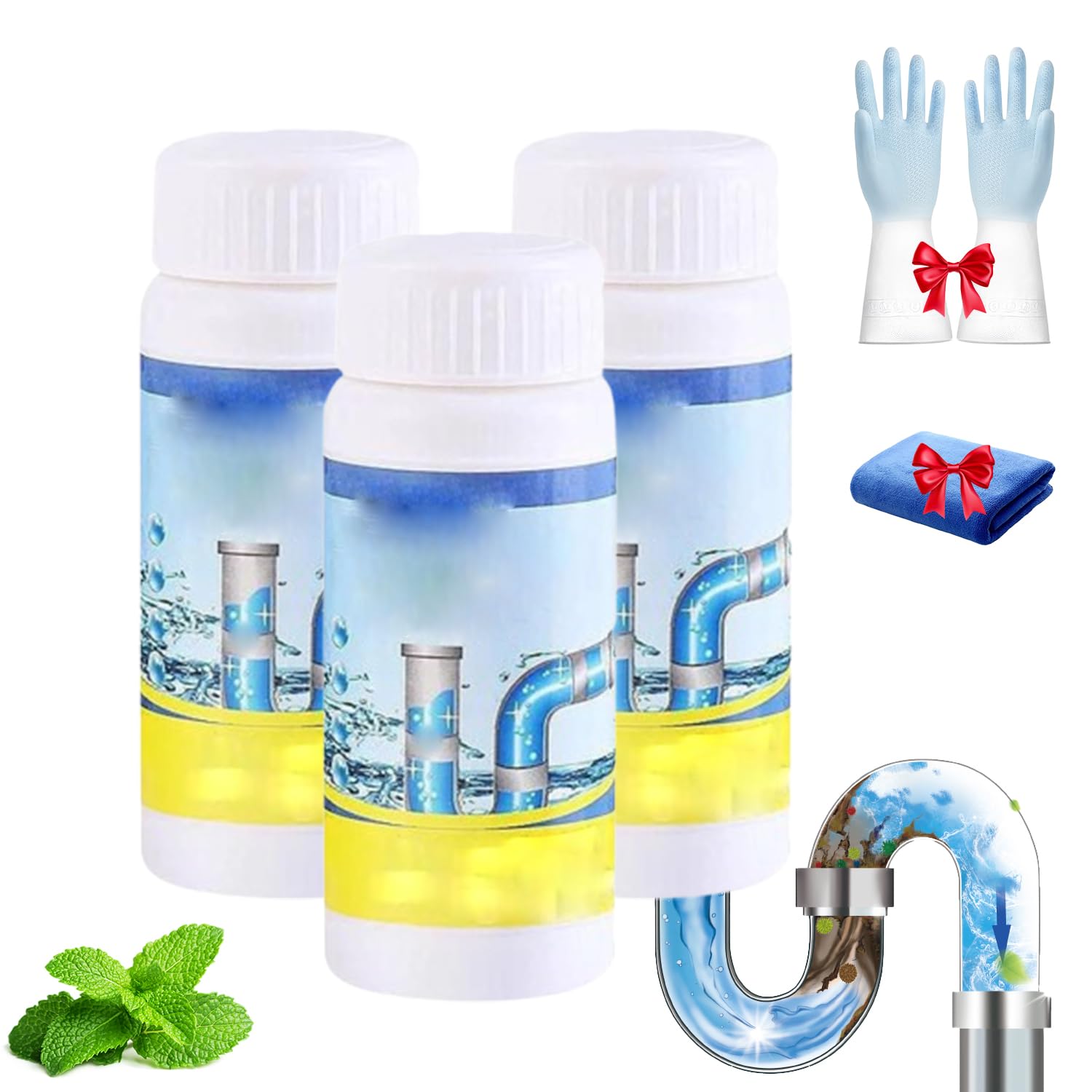 Deboucheur Canalisation,Deboucheur Pro,Nettoyant Puissant Canalisation, Pour Cuisine Et Salle De Bain,Sink And Drain Cleaner (3*A)