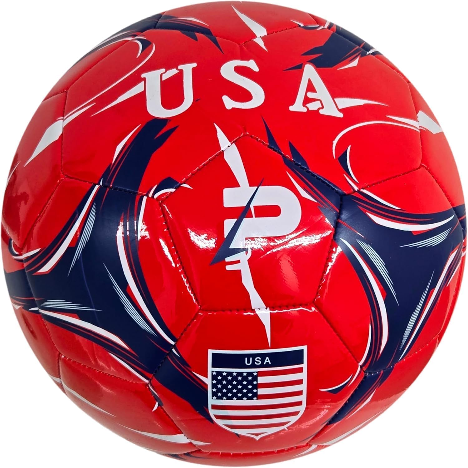 Country Training Soccer Ball - Elite Edition - for All Ages - Size 2, 3, 4 and 5 (USA - RED, 3-6 Pack)