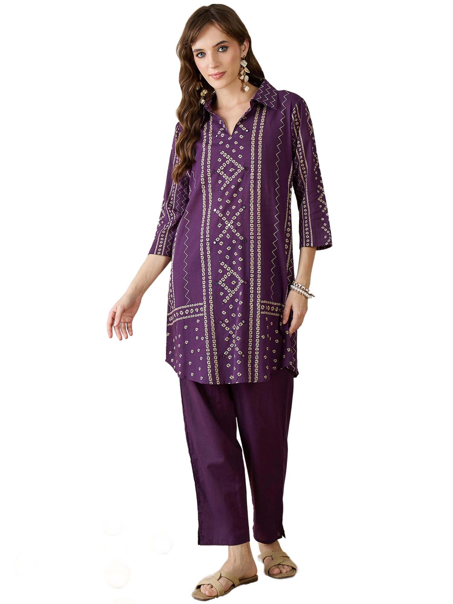 indo era Women's Cotton Ethnic Co-Ord Set | Kurta Pant Set | Stylish Cotton Suit Set for Women,11811-picture-19