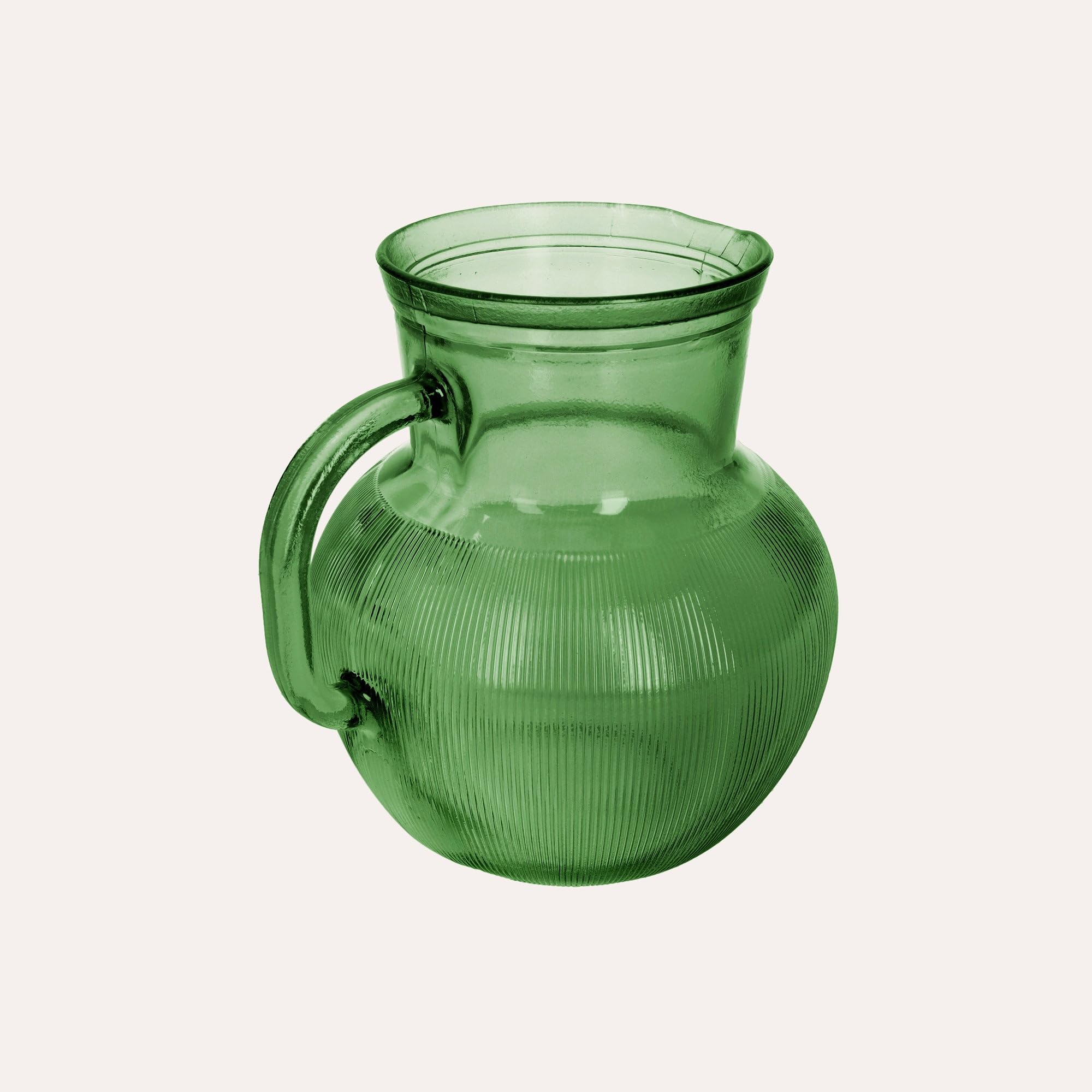Keyhomestore - Jarra de mesa, fabricada en vidrio reciclado, altura 20 cm, diámetro 17 cm, color púrpura, ideal para contener bebidas alcohólicas y no alcohólicas. Idea de regalo para amigos. (Verde)