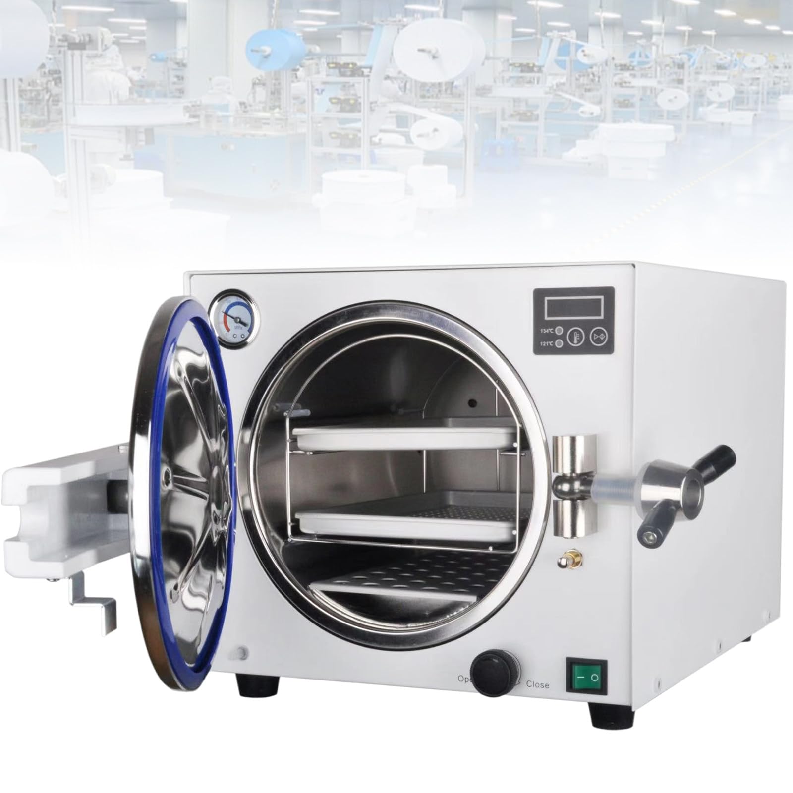 Zhlcrioxenic 1100W Stainless Steel Autoclave Steam Sterilizer, Led Digital Display With Overheat Protection, 121°C/134°C Two Temperatures To Chose, For Tattoo, Beauty Salon 18L