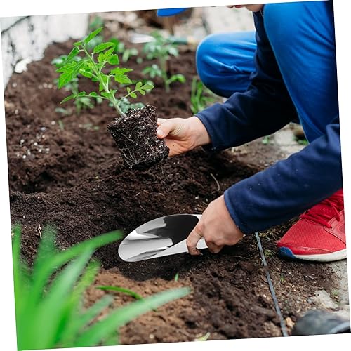 Miniatura 5 de Yardwe 2 unids acero inoxidable portátil de suelo pala tamiz diseño suelo aflojar pala pala de suelo cuchara para plantar