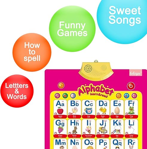 Miniatura 12 de Tabla de pared electrónica interactiva del alfabeto para niños, aprendizaje ABC para niños pequeños, juguetes de aprendizaje para niños pequeños