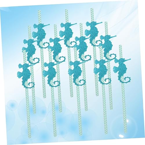 Miniatura 8 de Mobestech 12 pajitas de papel para decoración de sirena, pajitas de sirena para decoración de tartas, pajitas decorativas para decoración del mar,
