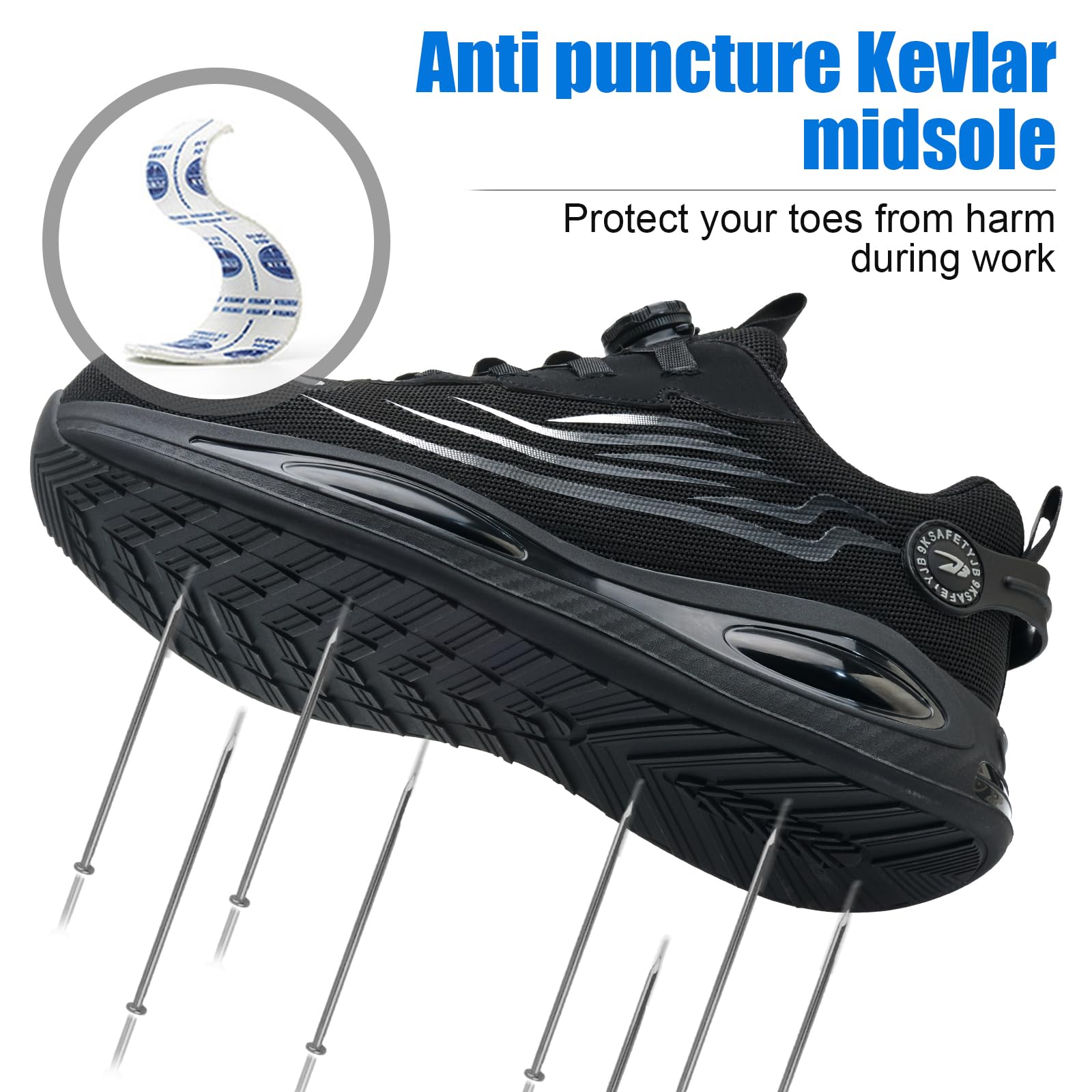 Scarpe Antinfortunistiche Uomo Donna Scarpe da Lavoro Leggere Scarpe Sicurezza con Punta in Acciaio Sportive Antiscivolo Traspiranti Comode 38-46 EU