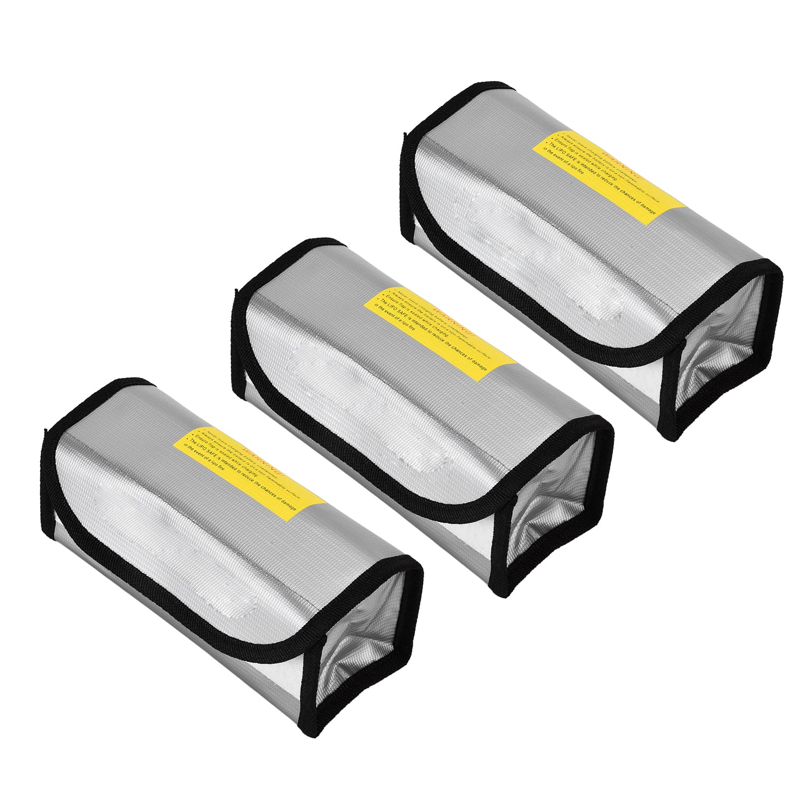 Lipo Battery Bag, 3pcs Fireproof Explosion Proof High Temperature Resistance Fireproof Bag Lipo Bag Battery Storage Case Lipo Battery Guard Safe Bag for Home Workshop