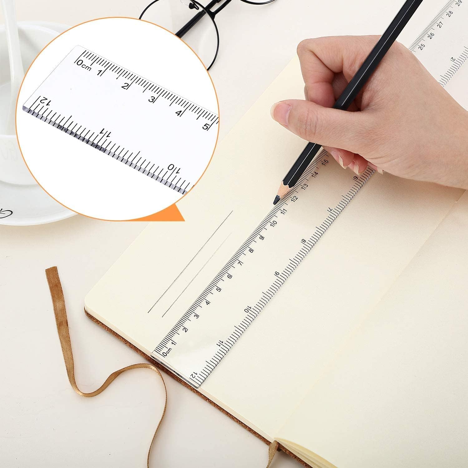 Utoolmart Straight Ruler 50cm Metric Plastic Clear Measuring Tool 1 pcs