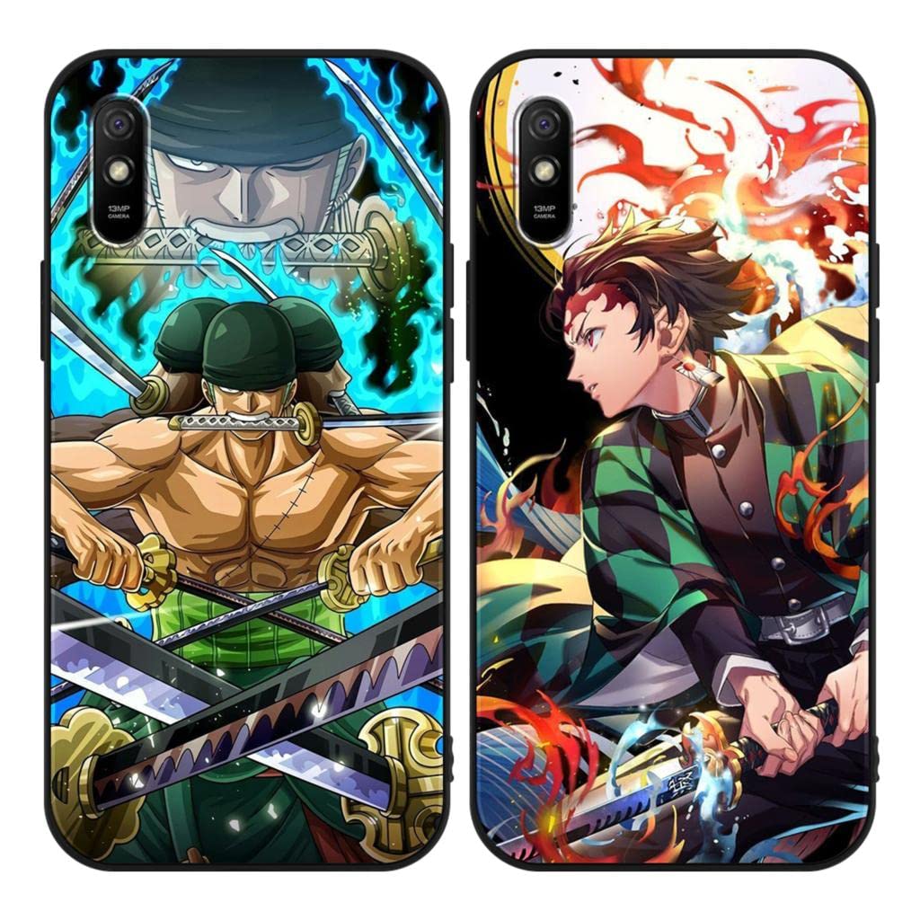 LYUBFDC Anime 3 Confezioni Custodia per Xiaomi Redmi 9A(4G)/9I/9AT 6.53, Cover Kamado Tanjirou Zenitsu Muichirou Design Manga Modello Disegno Cartoni Animati Custodie Morbido TPU Antiurto