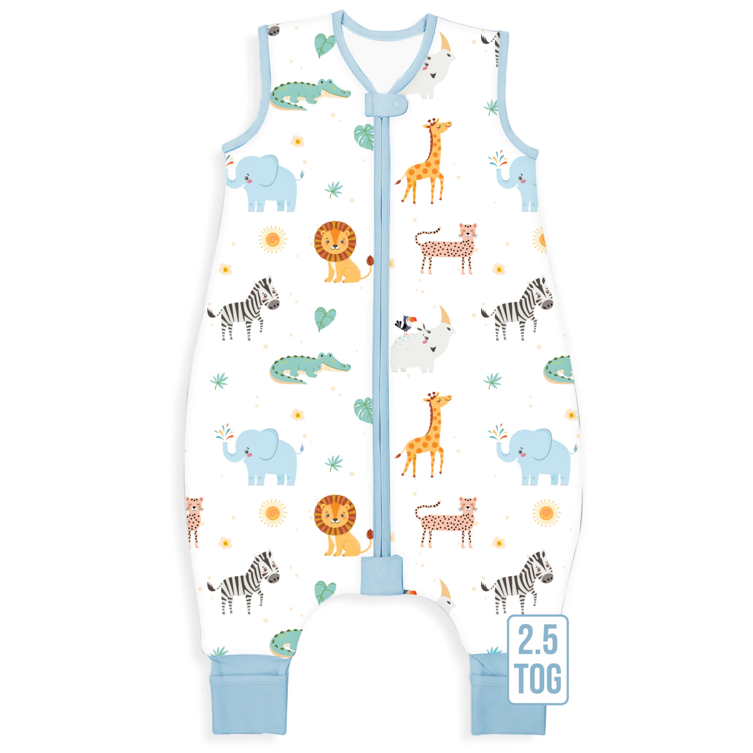 Mama Cheetah Toddler Sleep Sack with Feet, 6-18 Month, 2.5 TOG Organic Cotton Baby Sleeping Bag with Legs