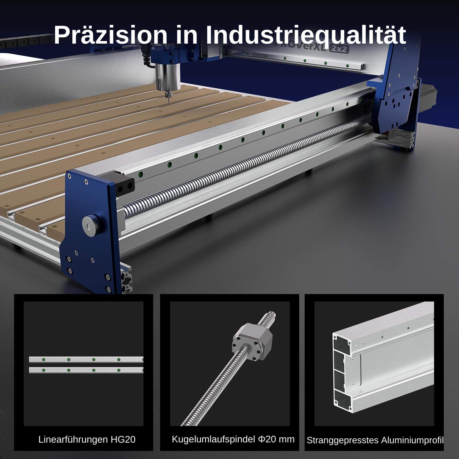 Genmitsu PROVerXL 2X2 CNC-Fräsmaschine, 679 x 679 x 113 mm Arbeitsbereich, Motoren mit geschlossenem Regelkreis, GRBL-Steuerung, 710-W-Spindel, WLAN- und APP-Unterstützung