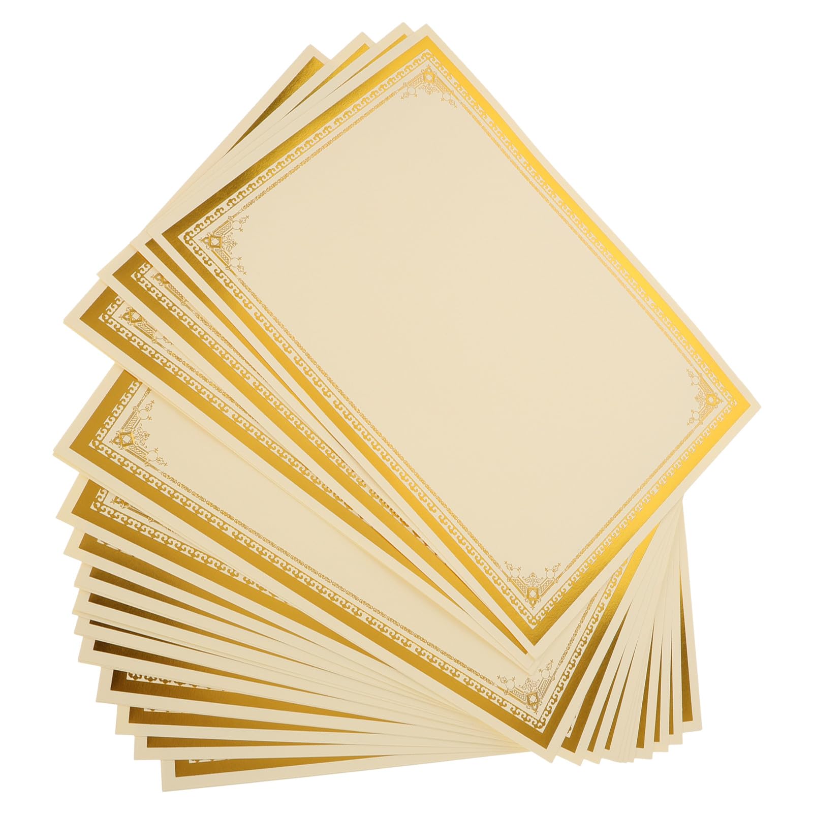 Carta Pergamena per Diplomi e Certificati 30 Fogli Bianco A4 250 Foglia Oro Compatibile Stampanti a Getto d'Inchiostro per Cerimonie e Scolastico