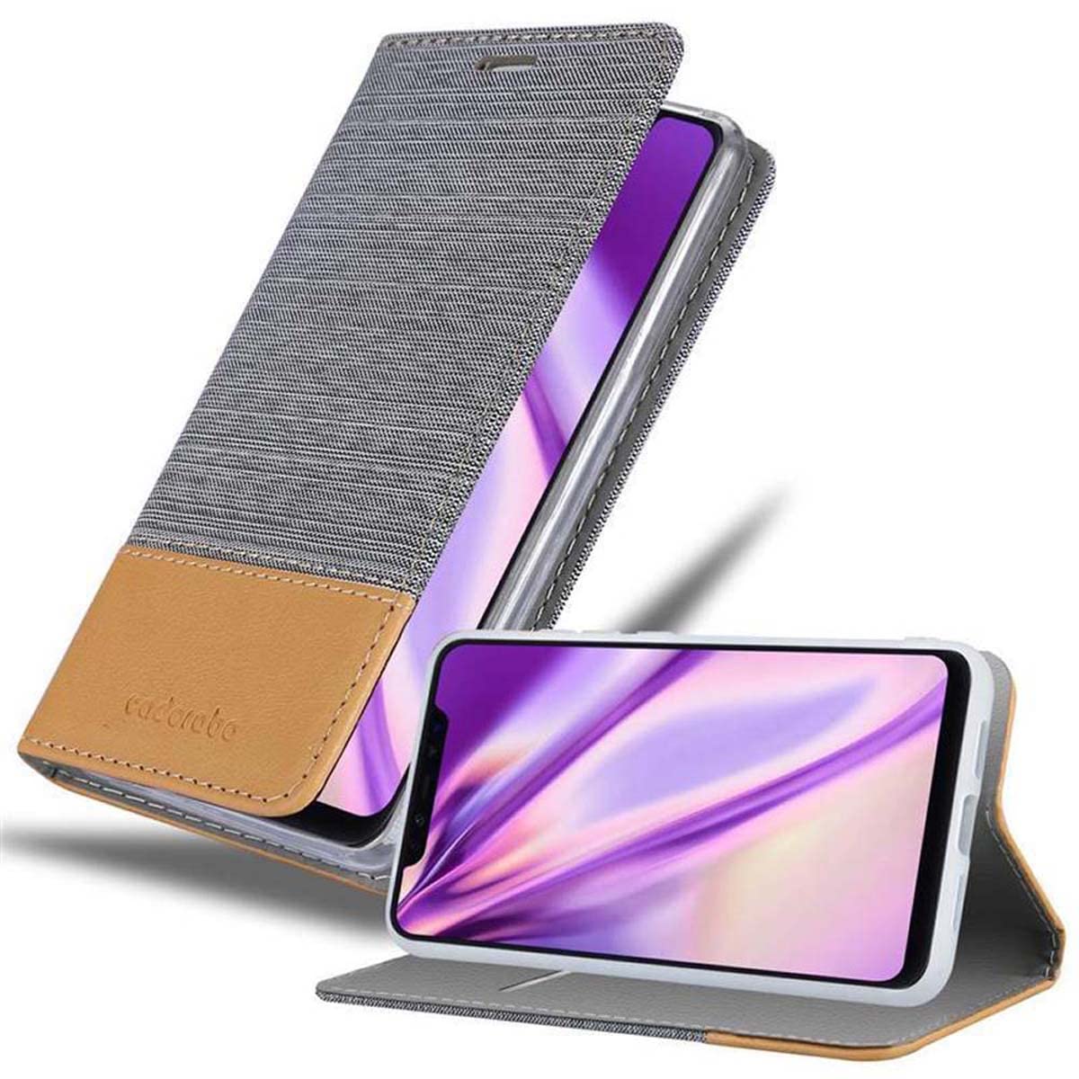 cadorabo Book Case works with Xiaomi Mi PRO in LIGHT GREY BROWN with  Magnetic Closure, Stand Function and Card Slot Wallet Etui Cover Pouch PU