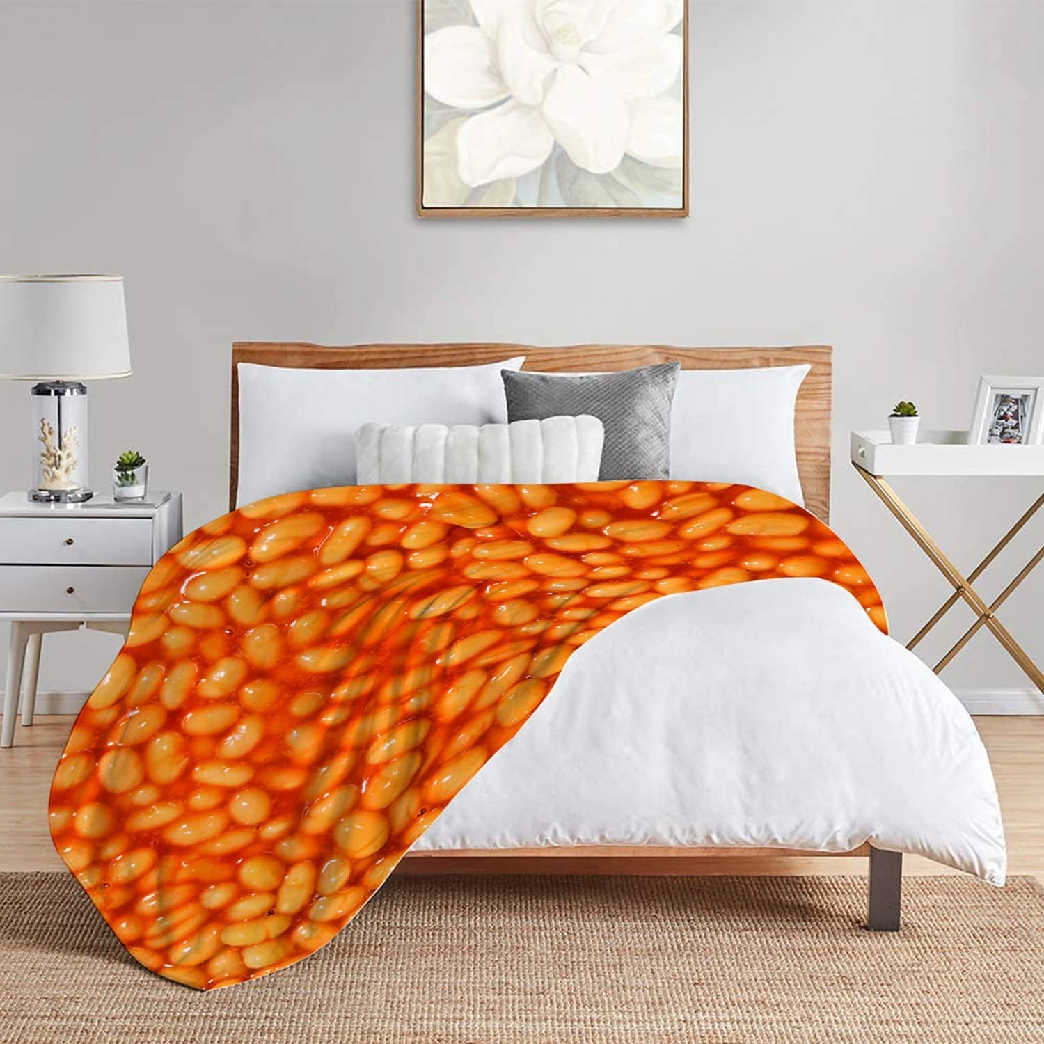 zoke Baked Beans Flannel Blanket Super Soft and Warm for Household,Bed Blankets Cozy, Shaggy - Image 3