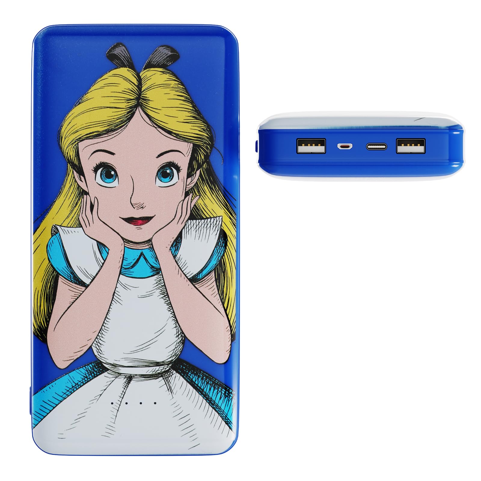 Disney Alice in Wonderland 10,000Mah Power Bank- Universally Compatible Portable Phone Charger Battery Pack w/USB Charging Port - Alice Gifts for
