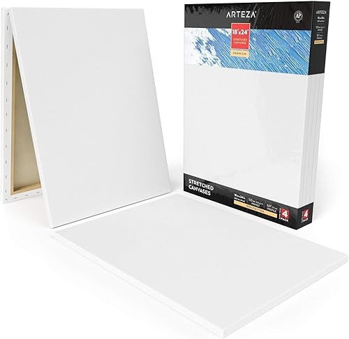 Miniatura 24 de Arteza Lienzo estirado de 8x10, 100% algodón (Juego de 12)