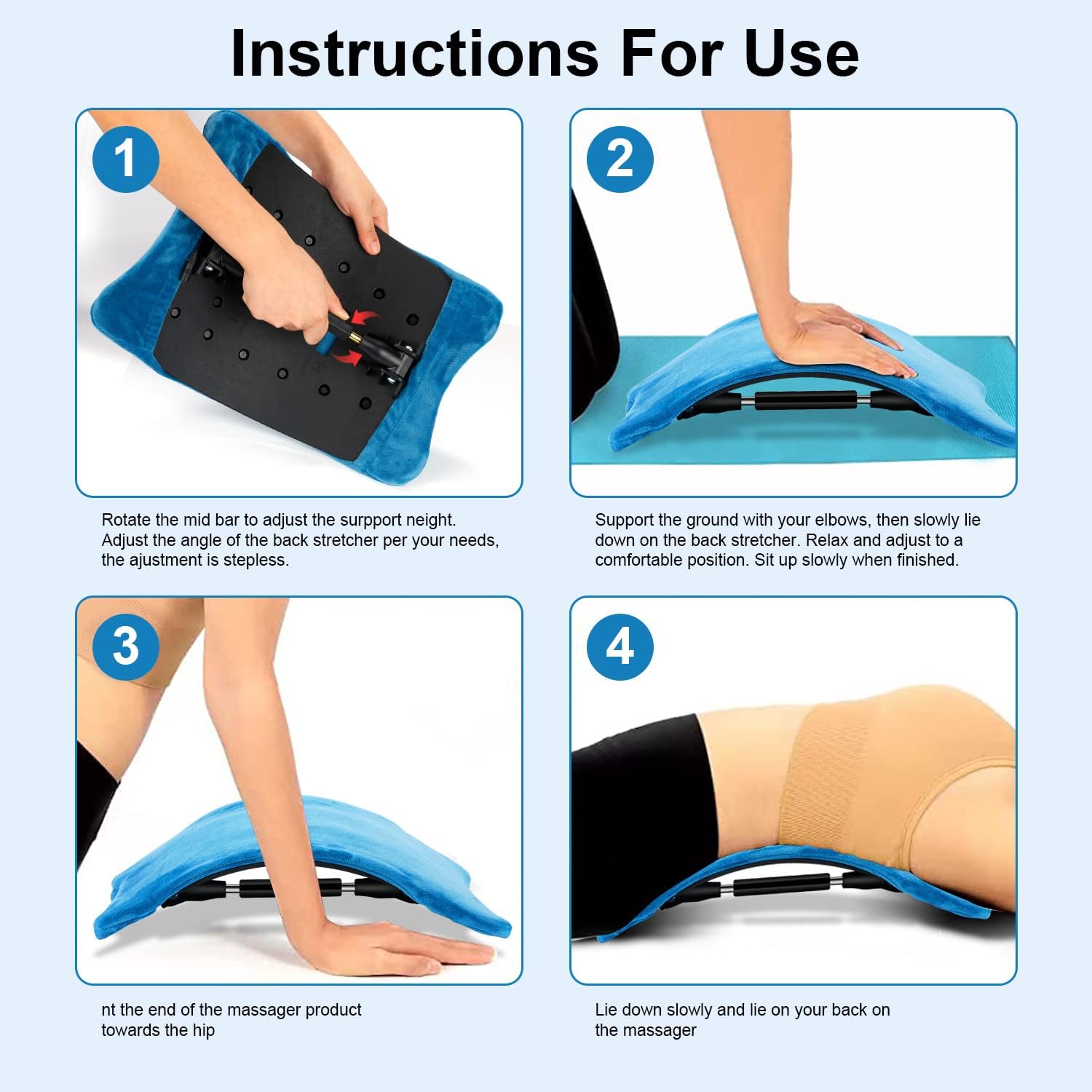 Buy Back Stretcher with Detachable Heating Pad for Pain Relief, Multi