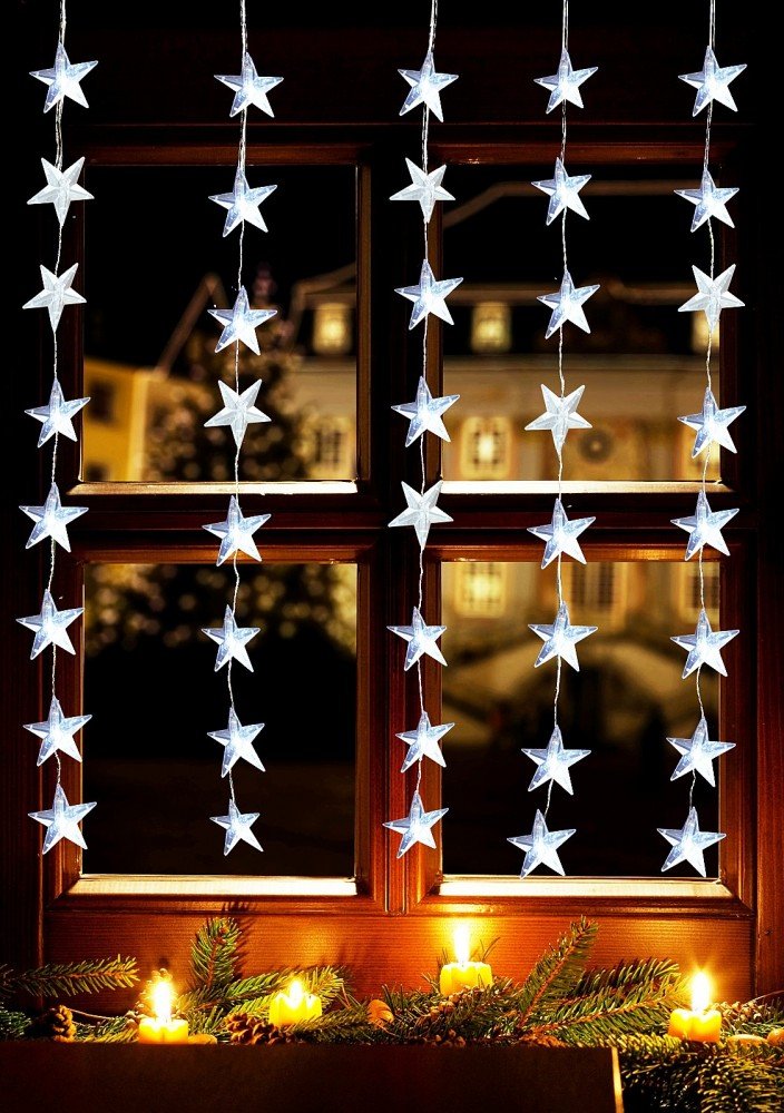 Mojawo Sterrengordijn met 40 leds, voor binnen en buiten