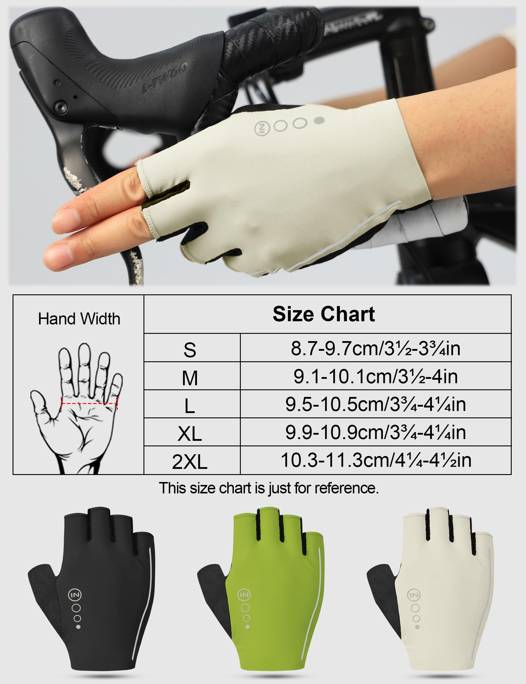 INBIKE Gants de Cyclisme VTT Demi Doigts Été Antidérapants Anti-Choc Homme Femme