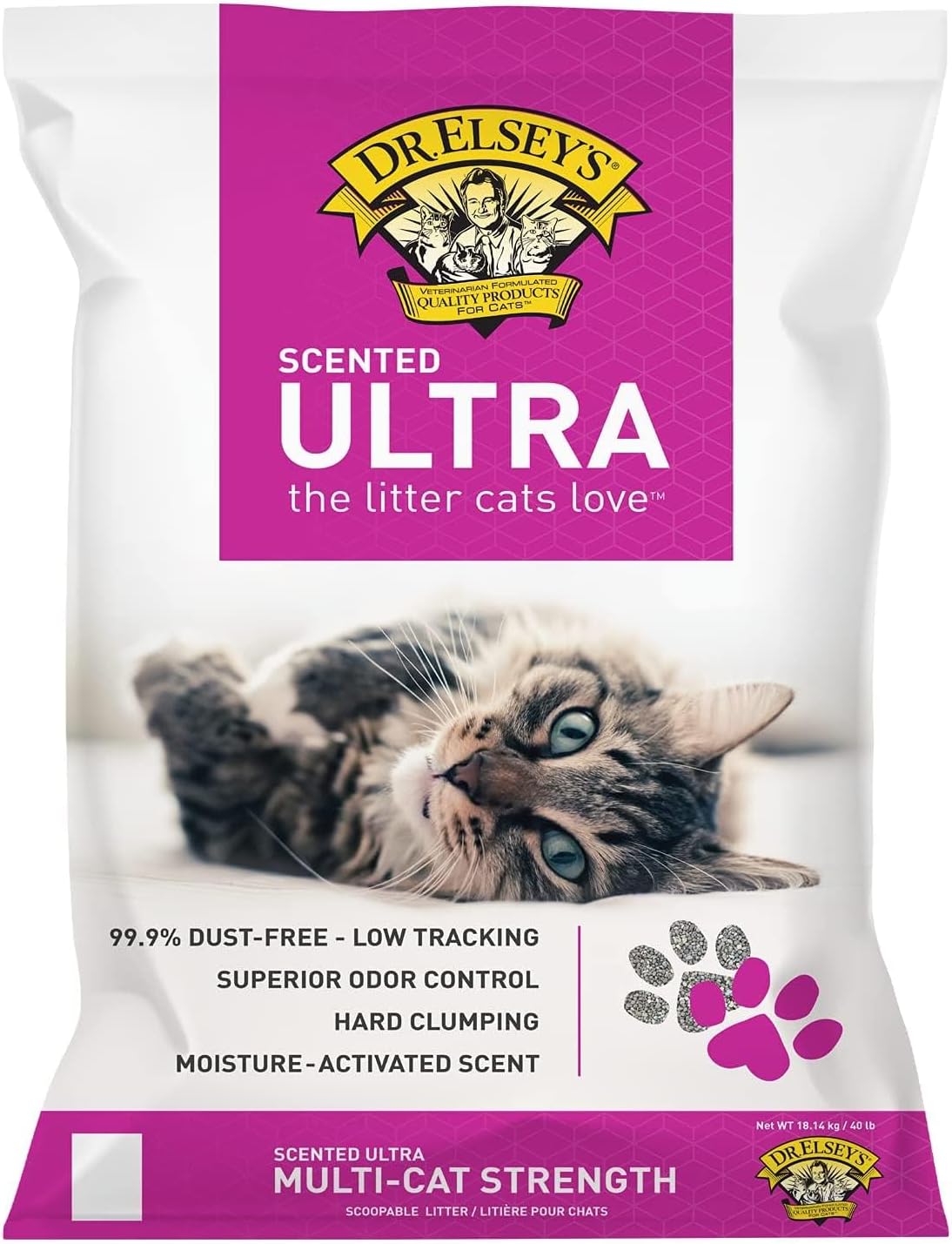 Dr. Elsey's Ultra Scented Clumping Clay Multi-Cat Litter, 40 lbs.
