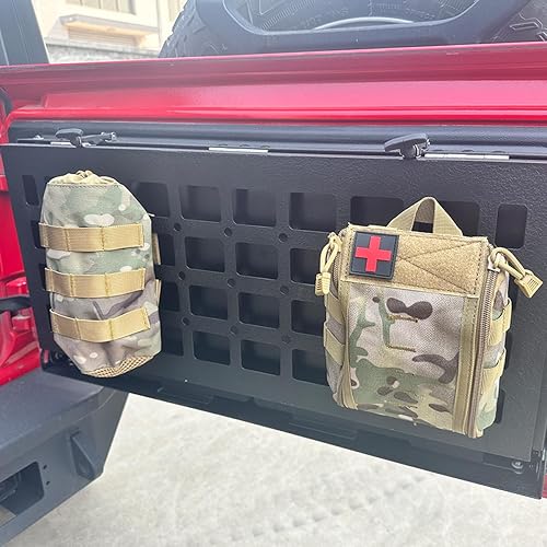 Miniatura 2 de Mesa plegable de 2 niveles para puerta trasera de campamento, estante de carga compatible con Jeep Wrangler JL 2018-2023