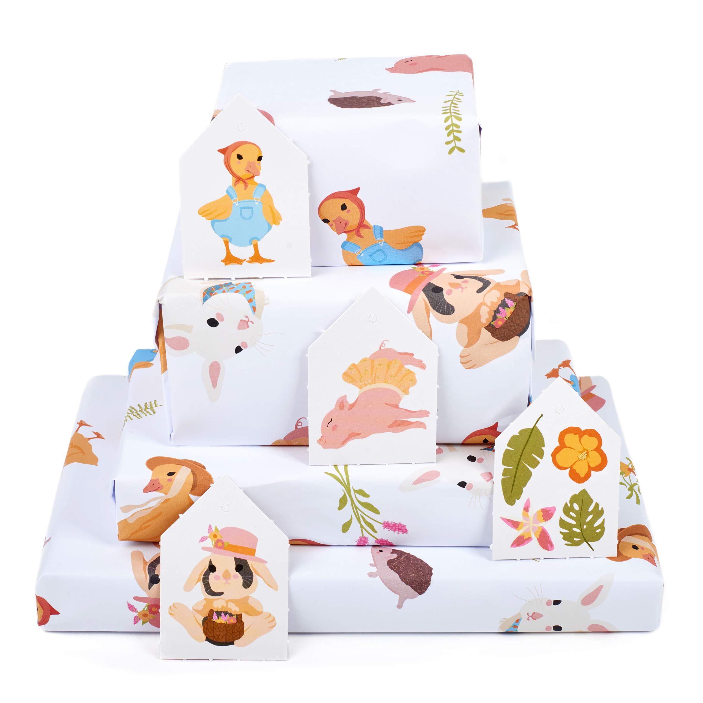 Central 23 – Carta Regalo Arcobaleno Pastello – 6 Fogli 70x50cm + Etichette – Made In UK