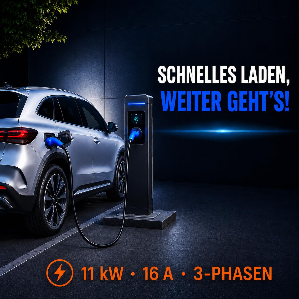 RGBer Câble de charge de type 2 11 kW 16 A 3 phases avec capuchons de protection, câble de charge pour voiture électrique conforme à la norme IEC 62196-2, pour boîte murale et station de charge