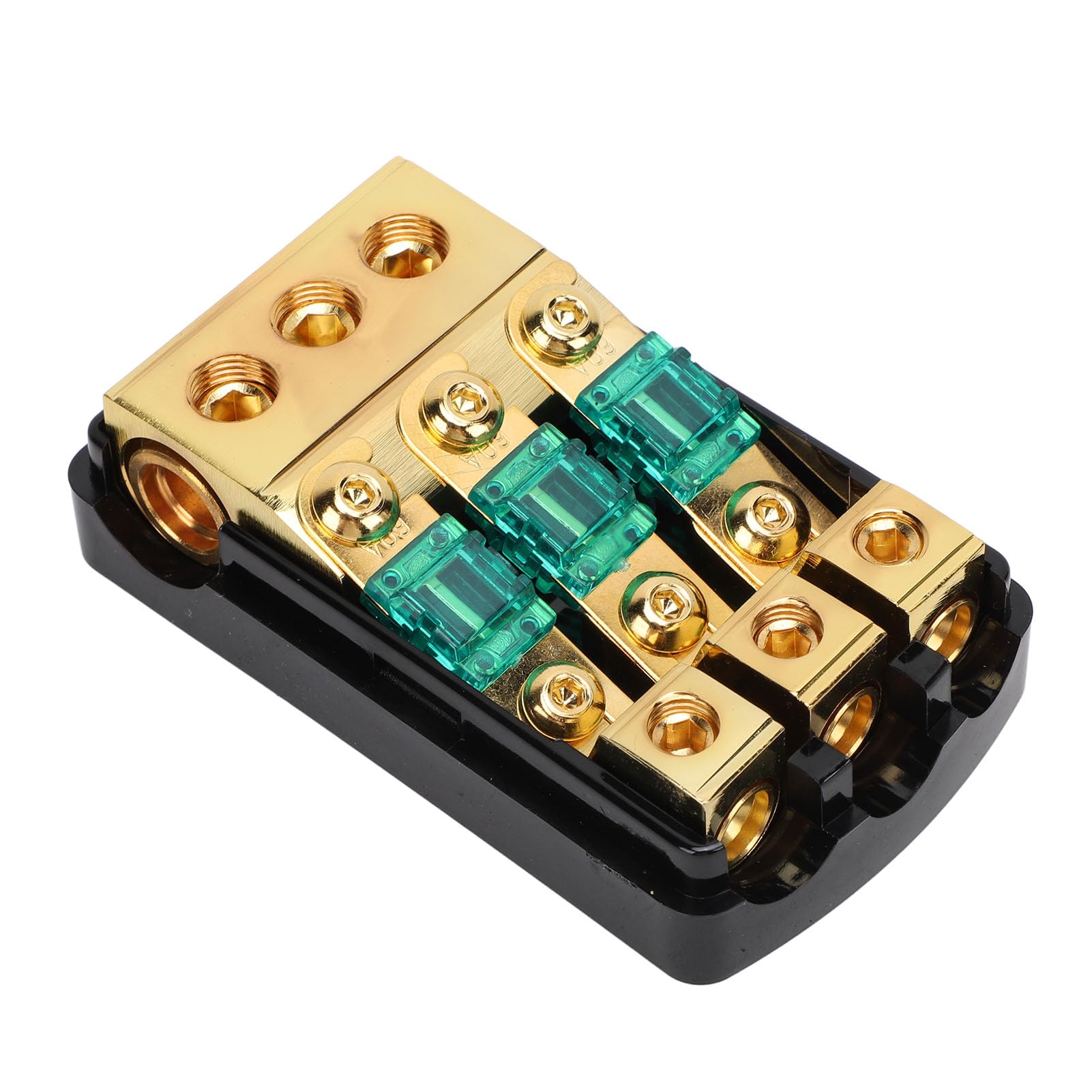 Mini ANL Sicherungshalter 0 2 4 Gauge in 4 6 8 Gauge Out 60 Amp Sicherungsverteilerblock für Auto LKW Boot Audio Stereo Verstärker (3-Wege)