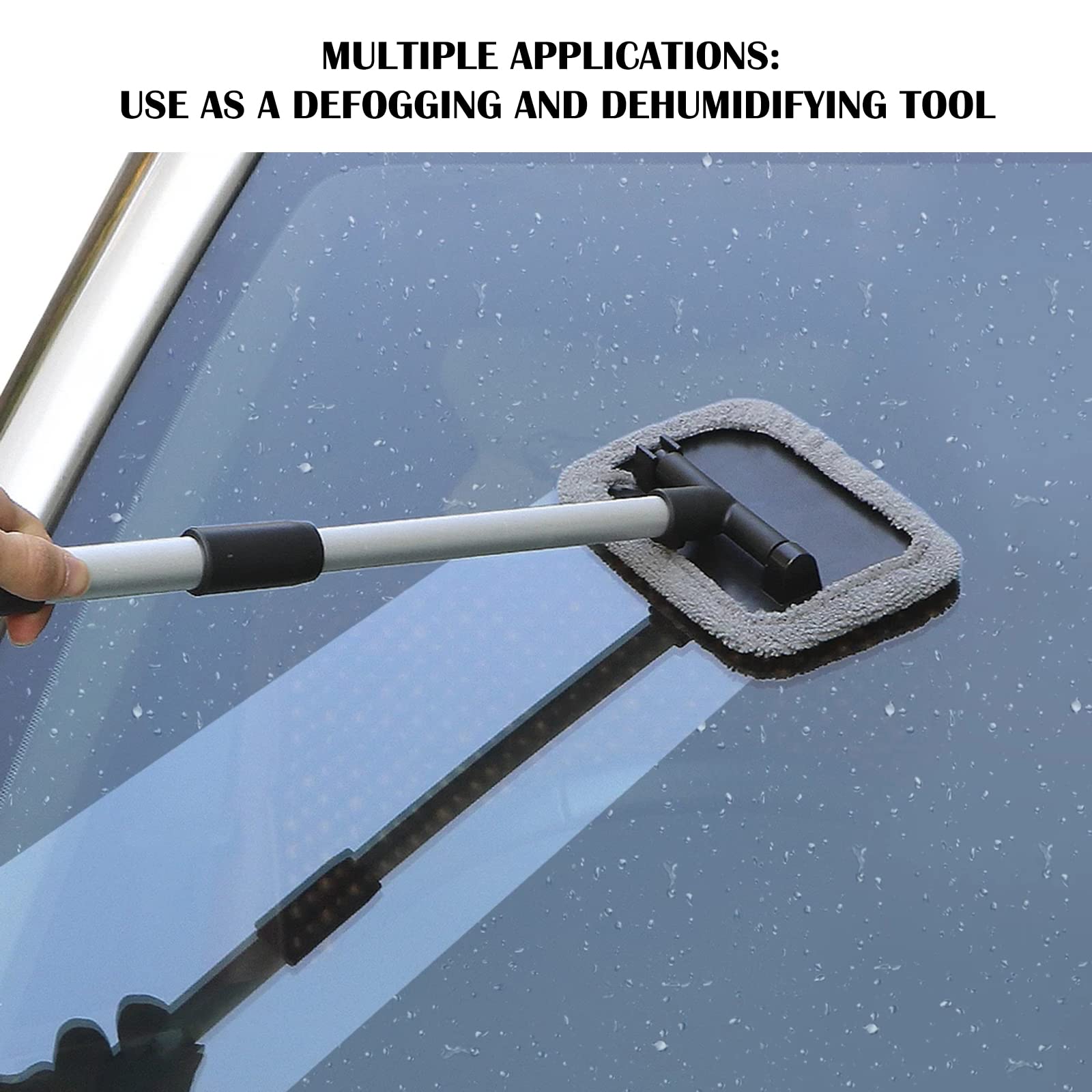 Auto-Windschutzscheiben-Reinigungsset – Mit Ausziehbarem Griff & 4 Mikrofasertüchern, Für Innen