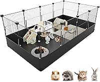 Tresbro Guinea Pig C&C Cage 48x24x16 with Waterproof PVC Liner & One-Hand Hook - Bunny Rabbit Hedgehog Playpen