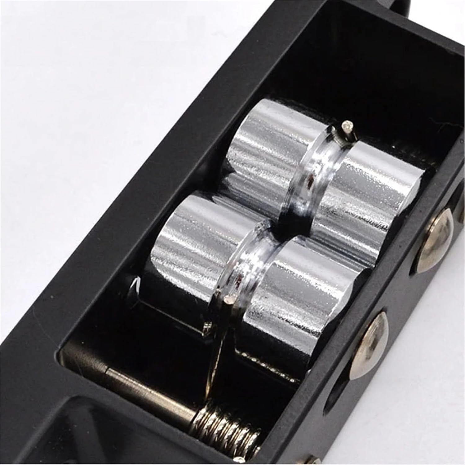 Black Touch-Type Lock Double Roller Catch Cupboard Cabinet Door Latch Home Kitchen Tools 1Pcs(XK826-2)