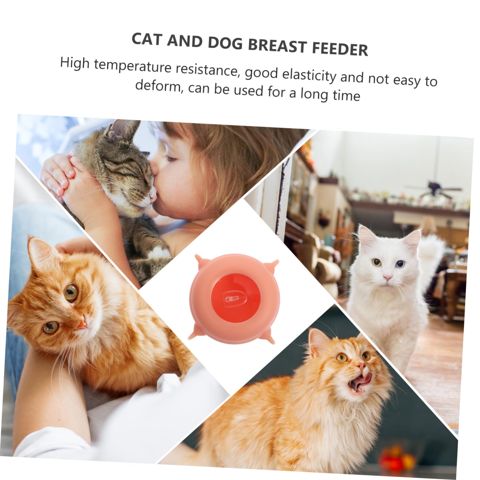 Toyvian Biberon per Cuccioli e Gattini in Silicone Rosa, Elastico e Facile da Riporre, per L’Allattamento di Piccoli Animali e Addestramento | Mangiatoia per Cuccioli, Feeder Multi-Ugelli per Cani e Gatti, Contenitore per Latte per Piccoli Animali