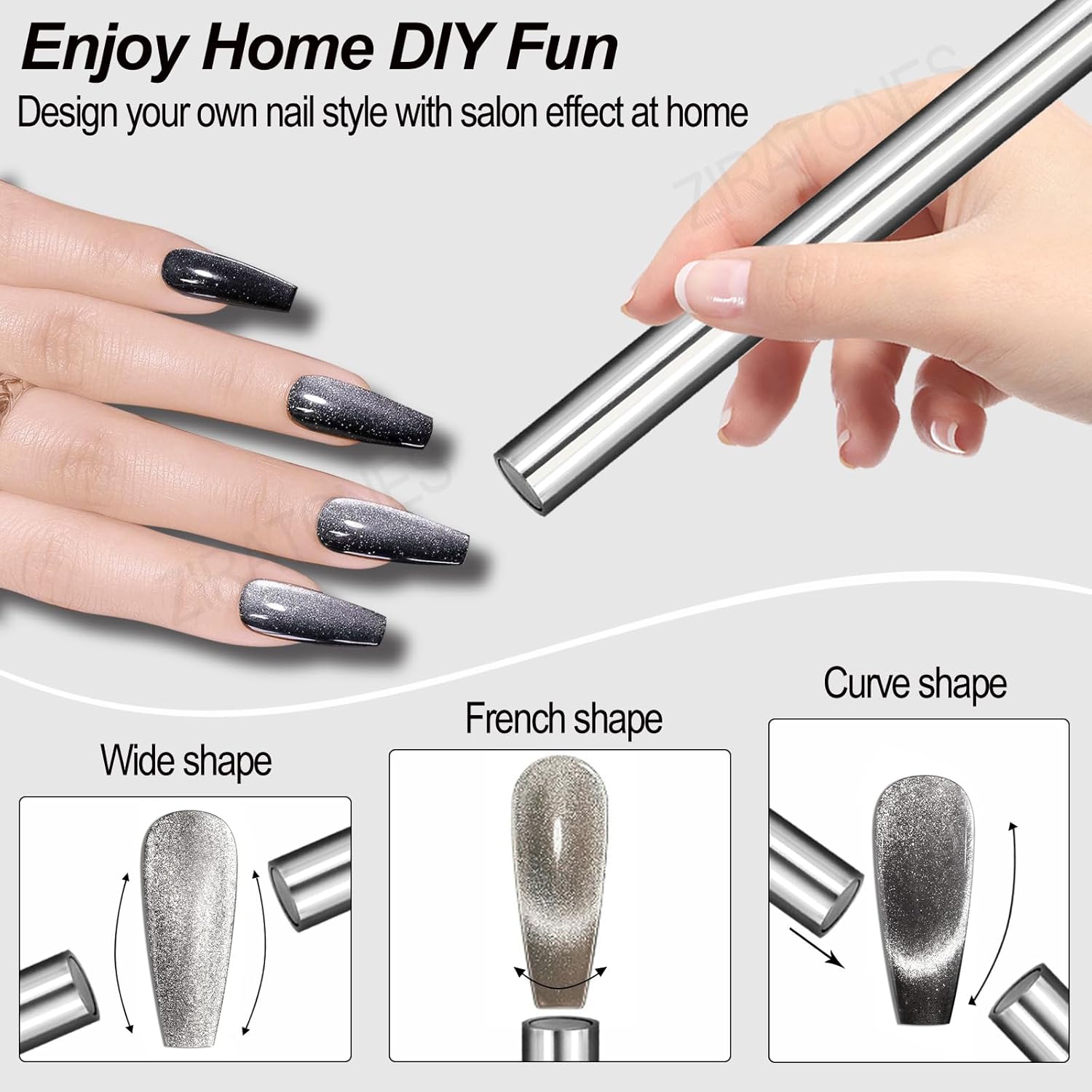 Double-Head Nail Magnet with Heart Shaped Cat-Eye Tool, Multifunctional Cat Eye Gel Nail Polish Magnet Pen, 3D Magnetic Nail Polish Stick for Home DIY, Salon, Studio, Nail Art Design Tools