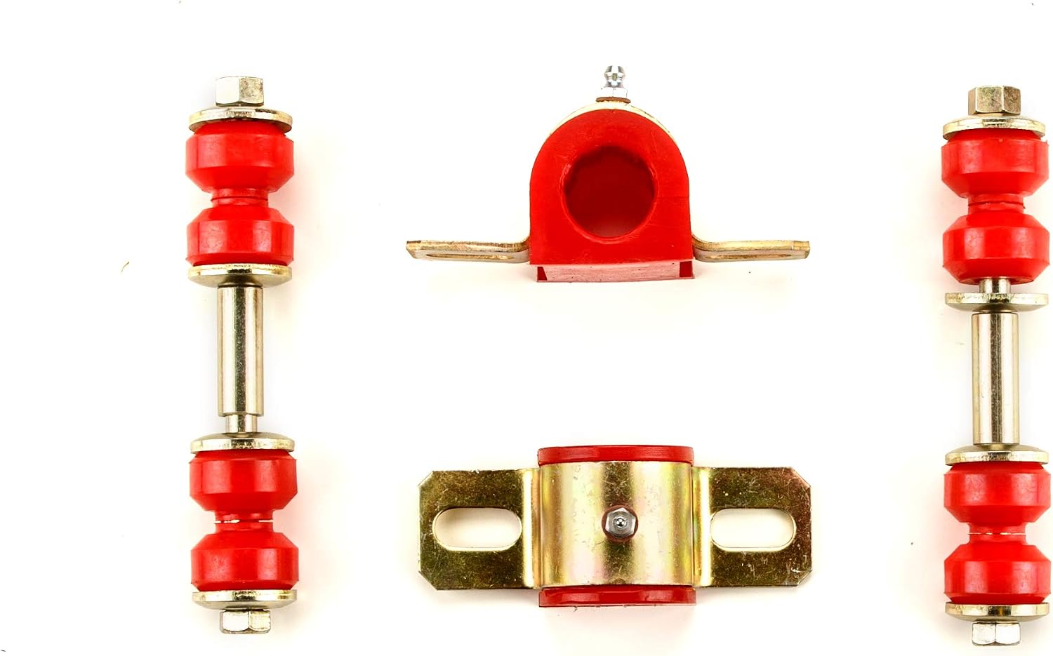 Front End Suspension Rebuild Kit Compatible with Chevrolet Corvette OEM Spec Replacements (22 Piece Kit) (YEARS: 1975-1982 Master Red Poly)