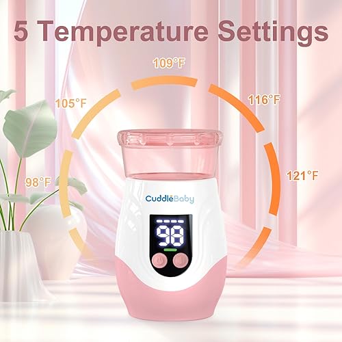 Miniatura 3 de Calentador de biberones portátil para viajes, calentador de biberones inalámbrico, recargable, 8 adaptadores, 1 recipiente de leche en polvo,