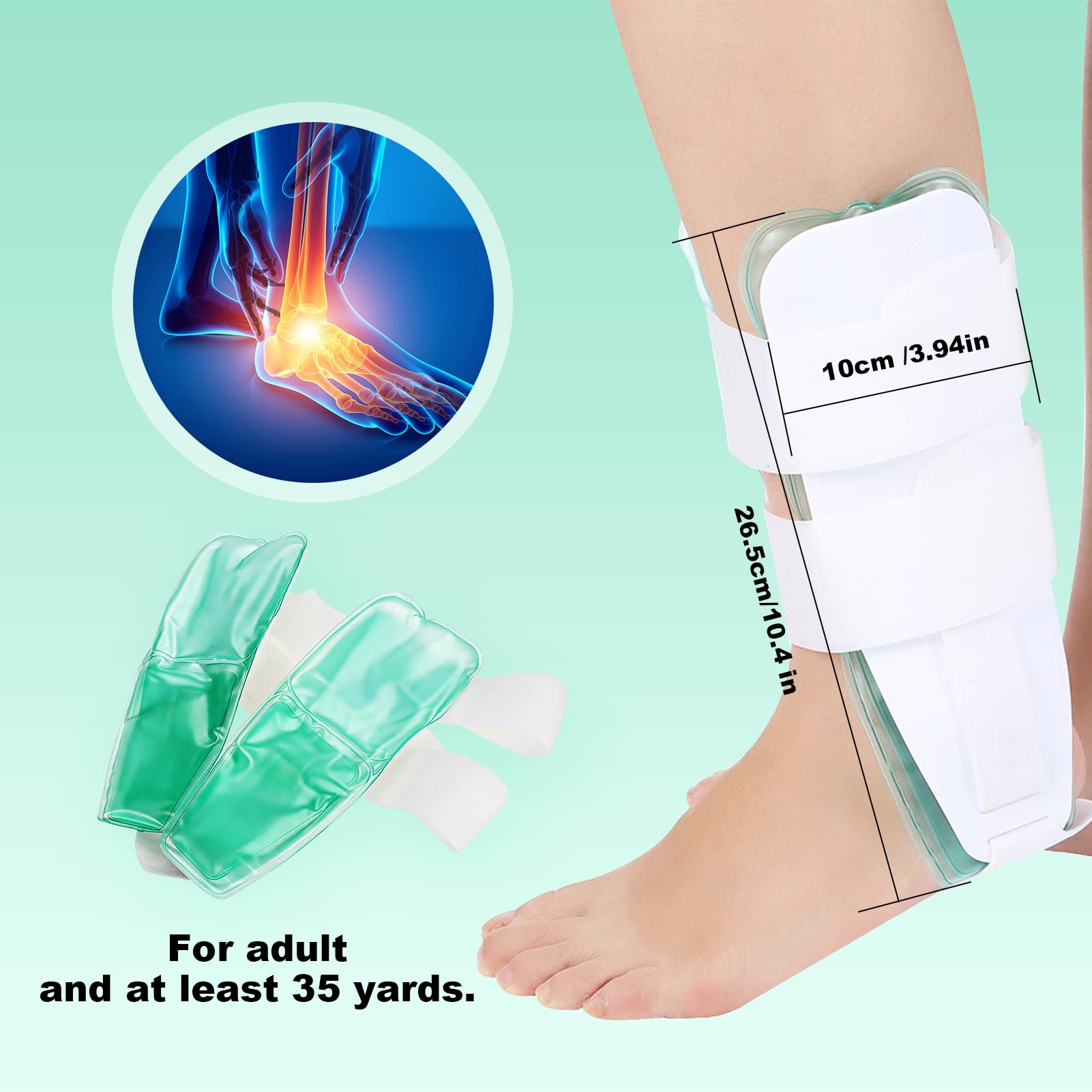 Air Gel Protection la Cheville Entorse la cheville Attelle Stabilisateur la cheville réglable Botte pour Chevillere Entorse de Contrainte