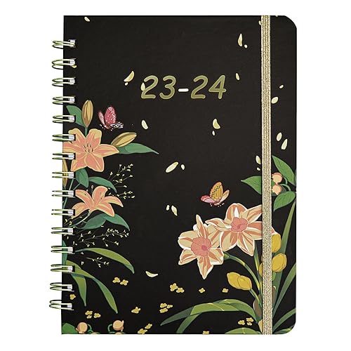 Academic Diary 2023-2024 - Moseem Academic Diary A5 Week to View from Jul.2023 to June.2024,Weekly &amp; Monthly Planner with Tabs and Twin-Wire Binding Back Pocket