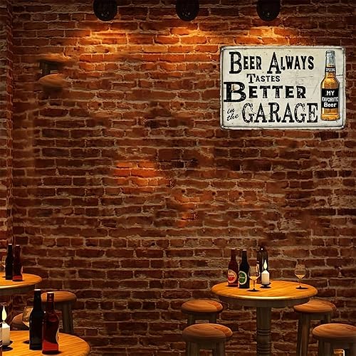 Miniatura 3 de Letrero de metal con diseño de cerveza siempre sabe mejor en el garaje (8 x 12 pulgadas), arte de pared vintage, para el hogar, restaurante, bar,